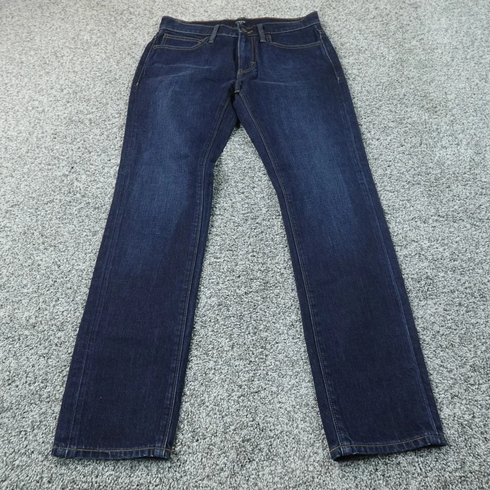 J Crew Jeans Mens 31X30 Dark Blue Denim Pants Slim Straight Stretch Flex Preppy